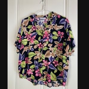 Vintage 1980s 1990s Teddi Tropical Hawaiian Shirt